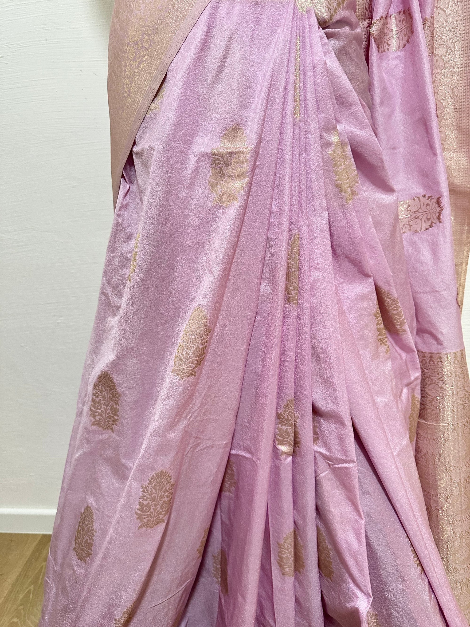 Semi Khaddi Georgette Saree - Lavender