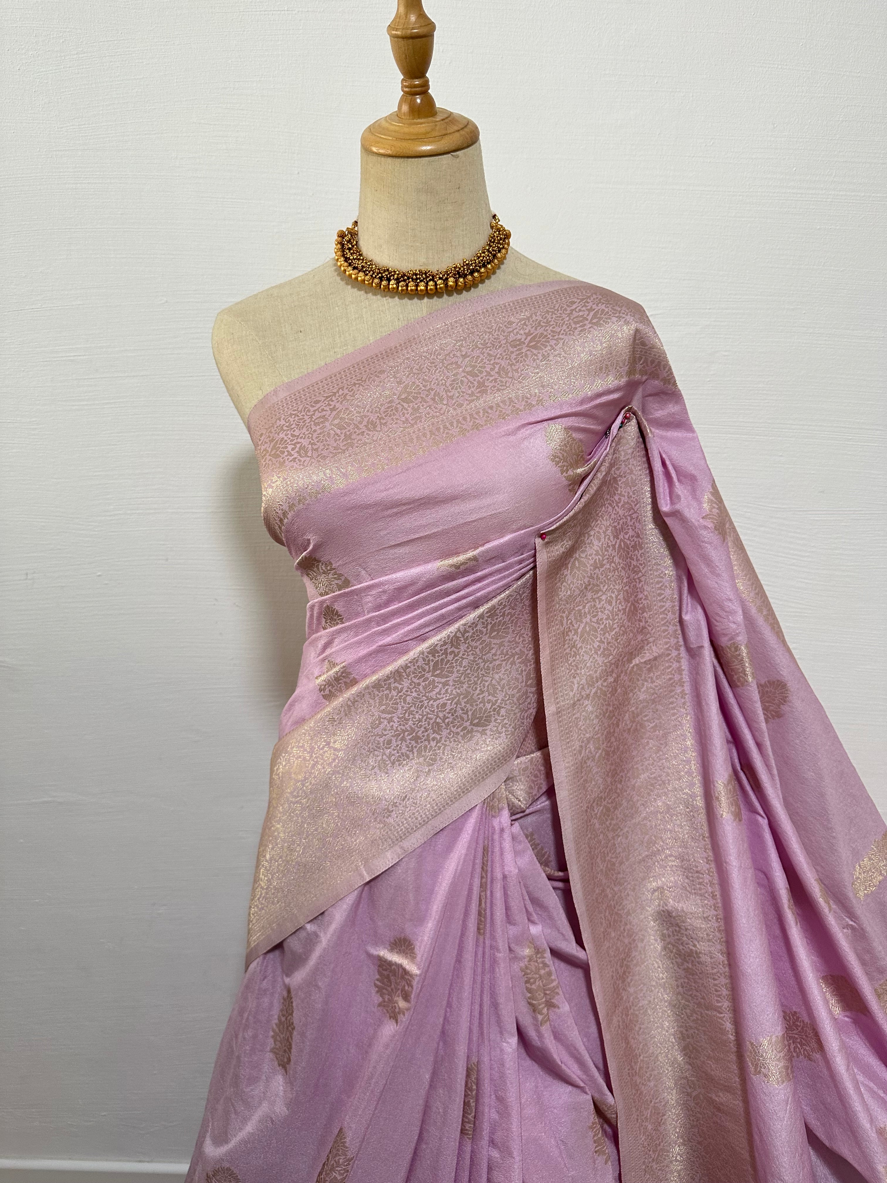 Semi Khaddi Georgette  Saree - Lavender