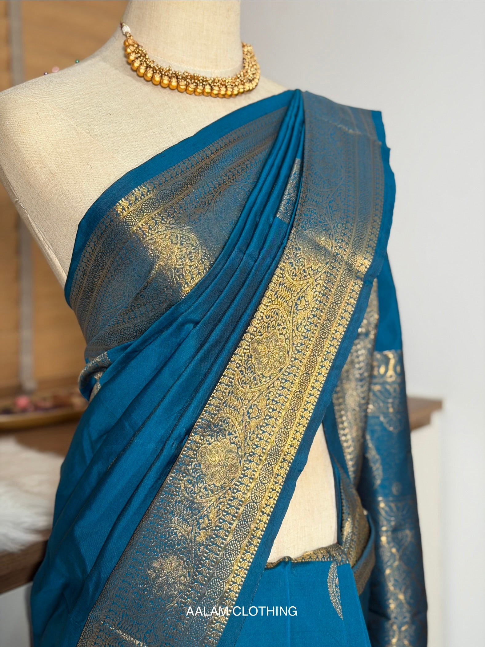 Soft Silk Saree - Teal