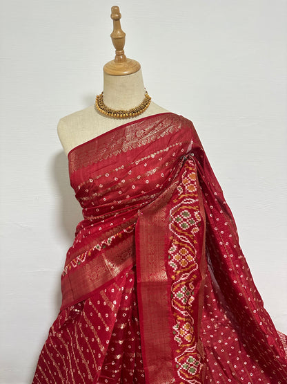 Bandhej Cotton Silk - Red