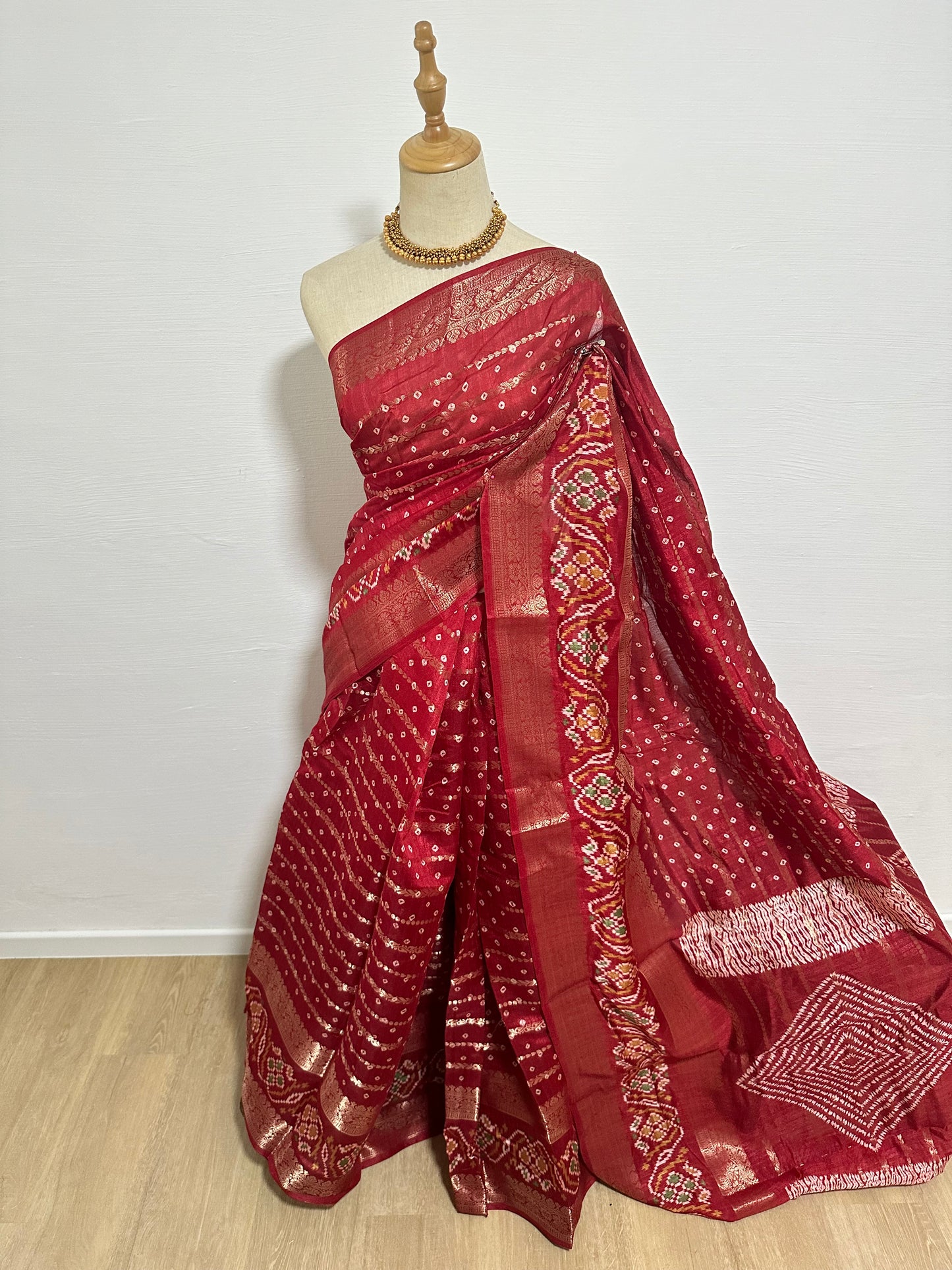 Bandhej Cotton Silk - Red