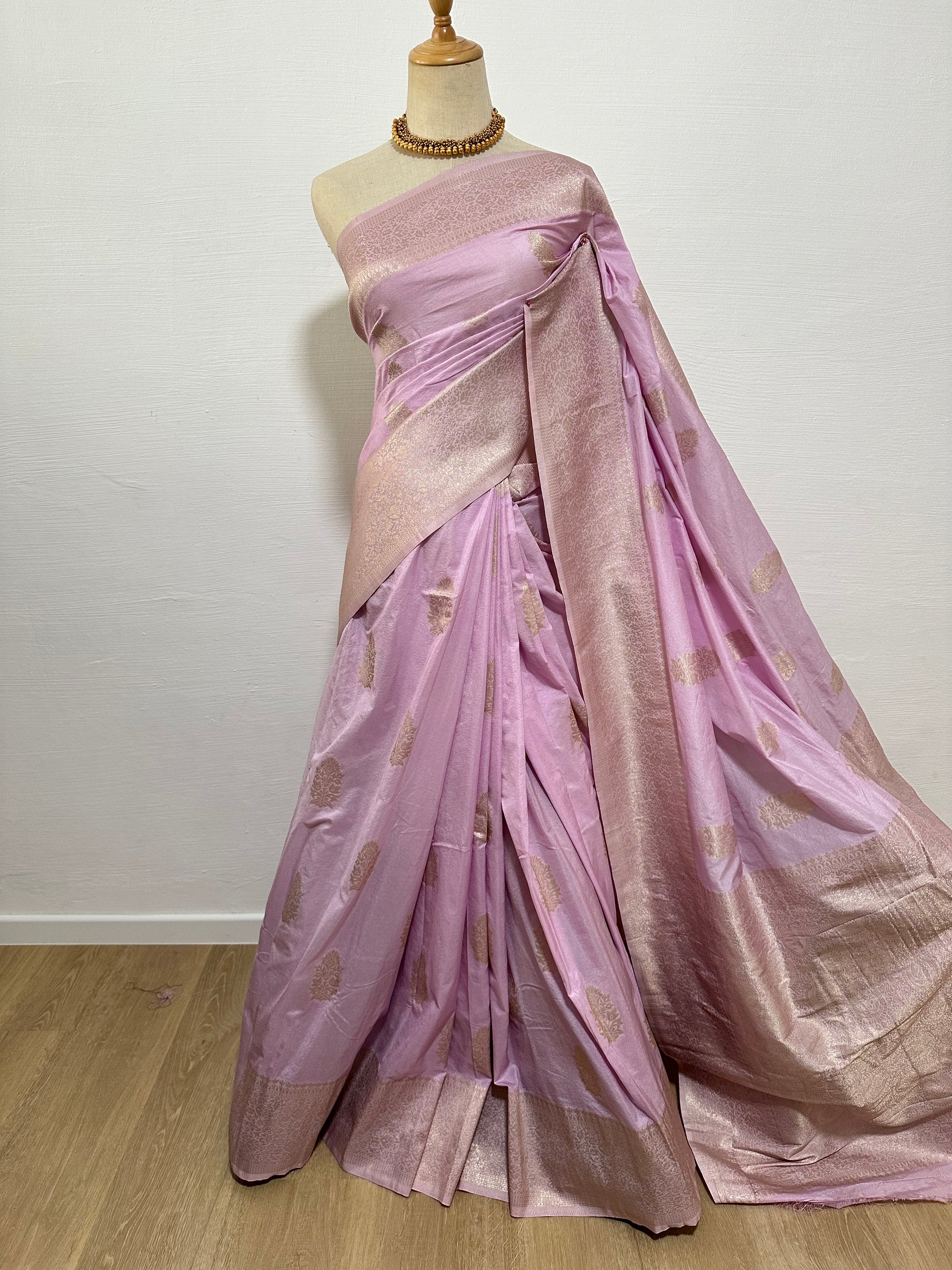 Semi Khaddi Georgette  Saree - Lavender