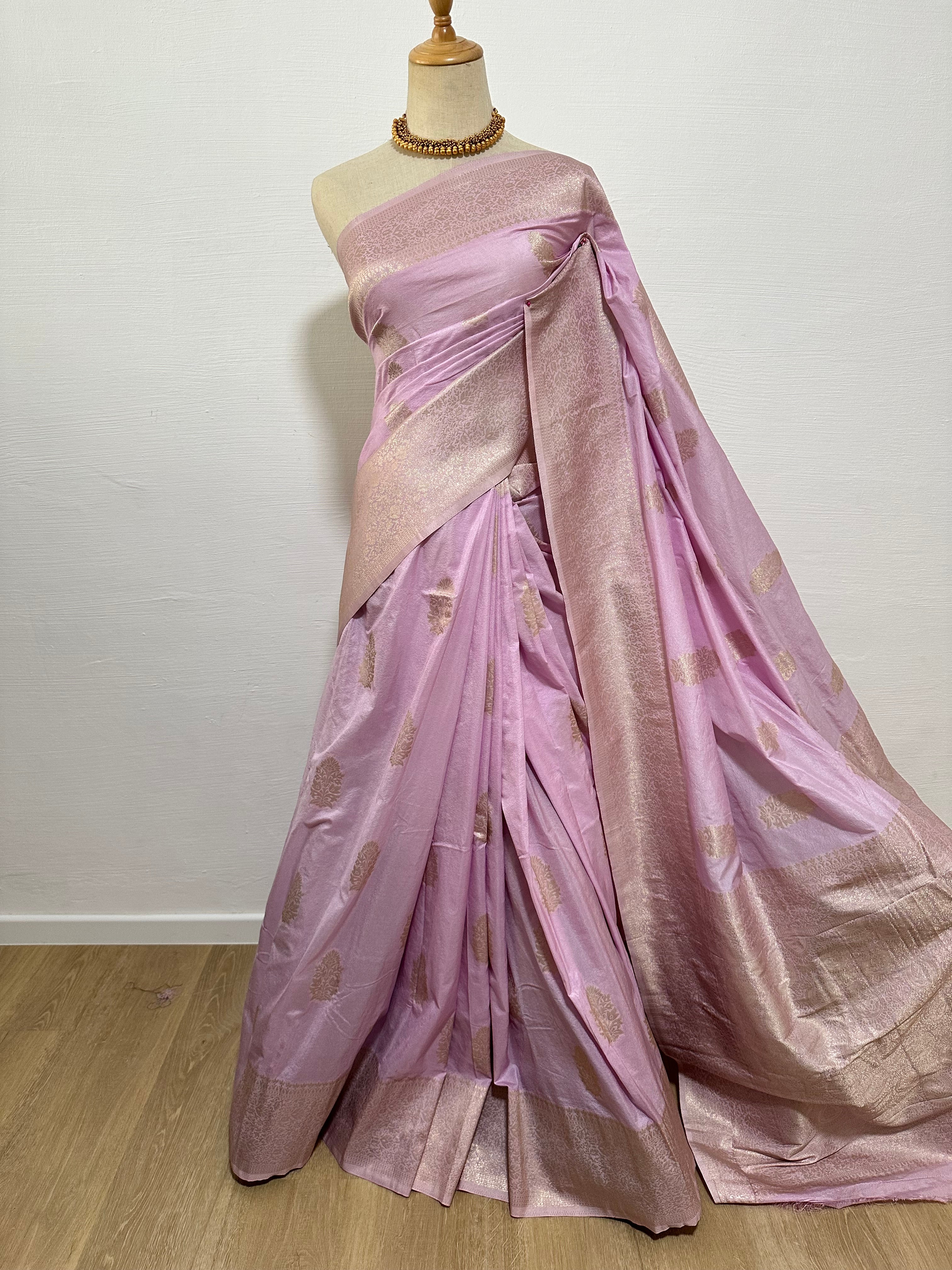 Semi Khaddi Georgette  Saree - Lavender