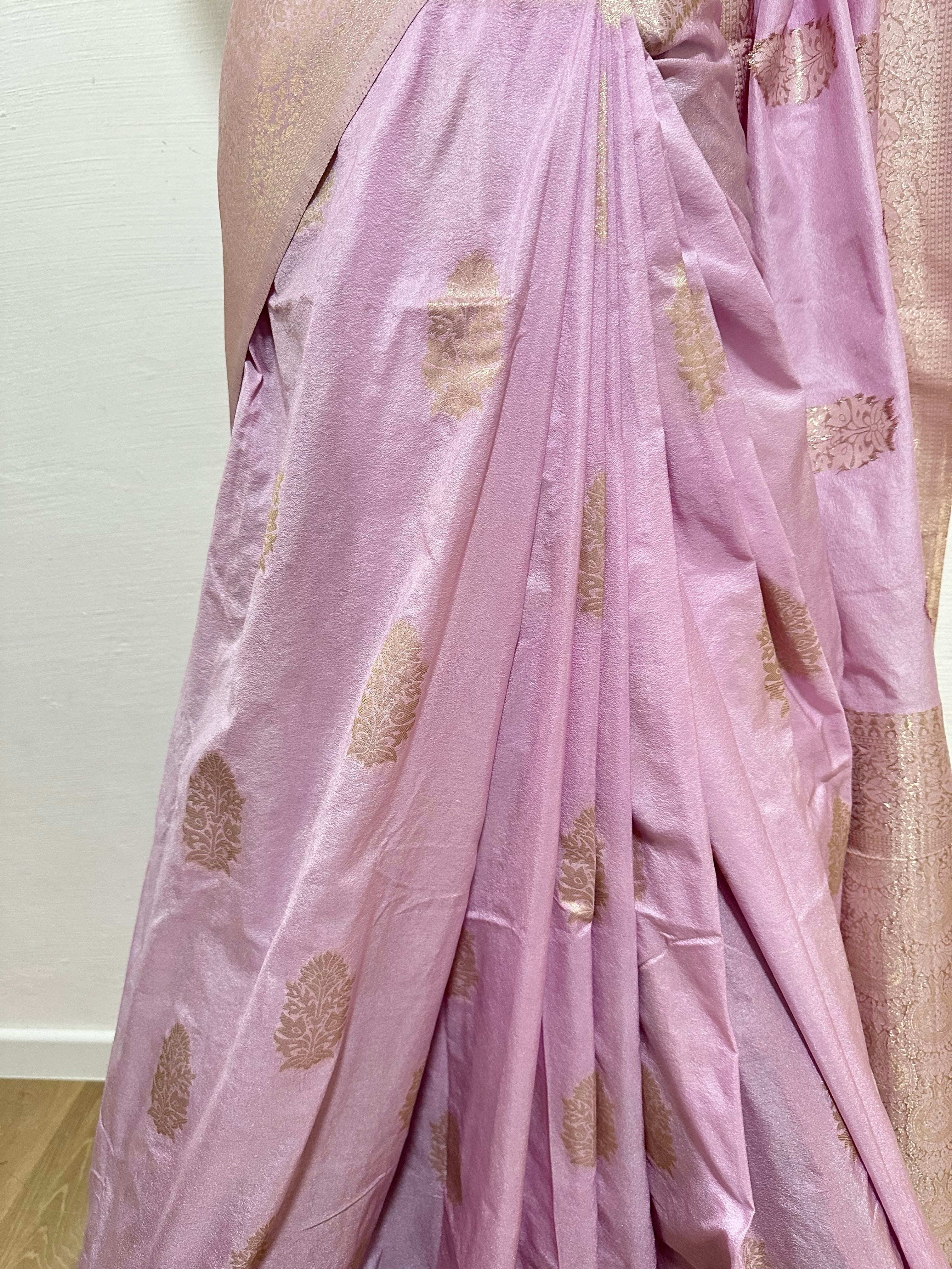 Semi Khaddi Georgette  Saree - Lavender