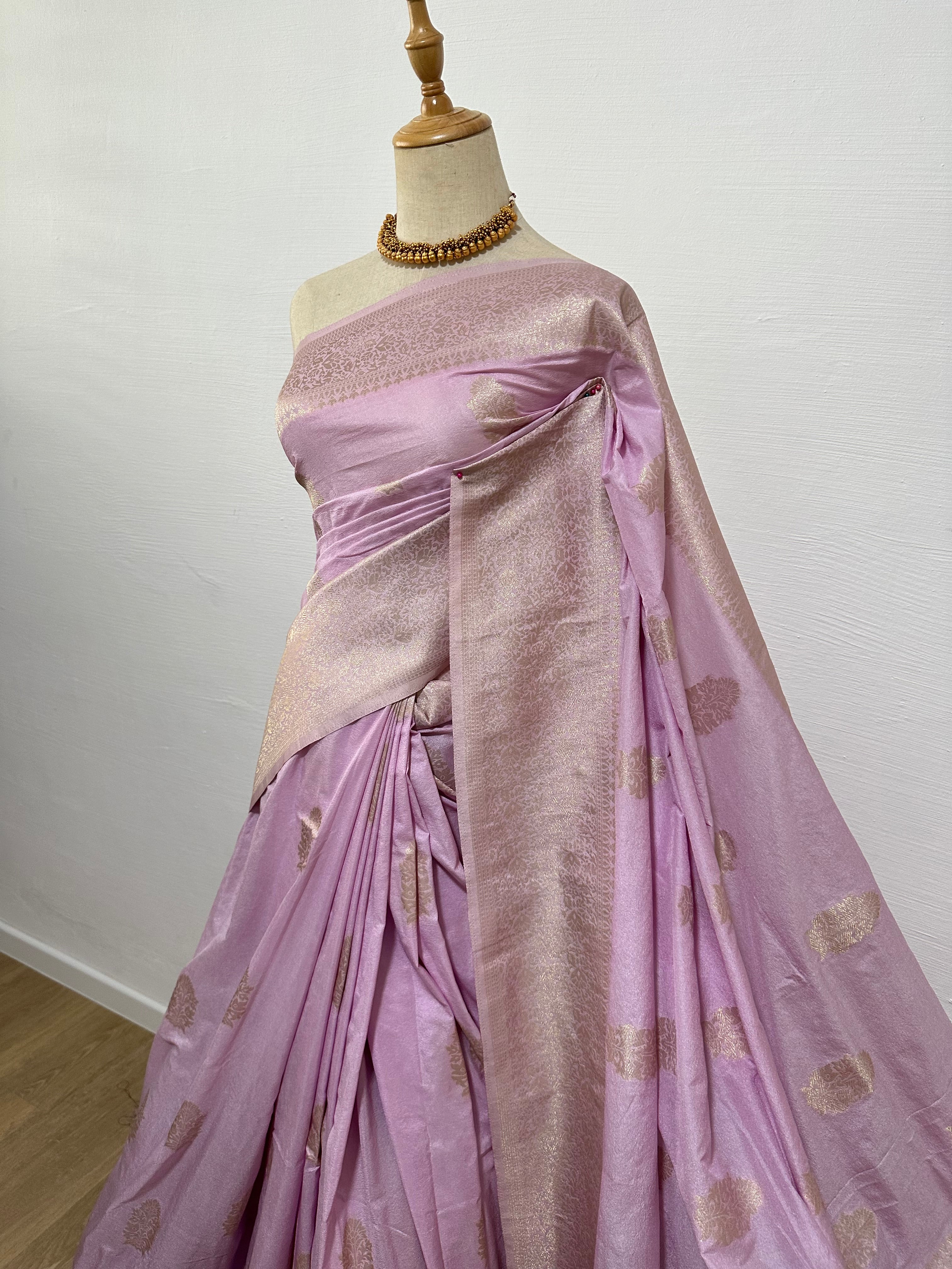 Semi Khaddi Georgette  Saree - Lavender