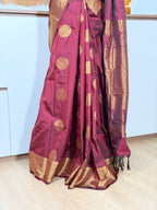 Soft Silk Saree - Deep Maroon