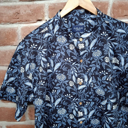 Men’s Black Printed Short Sleeve Shirt