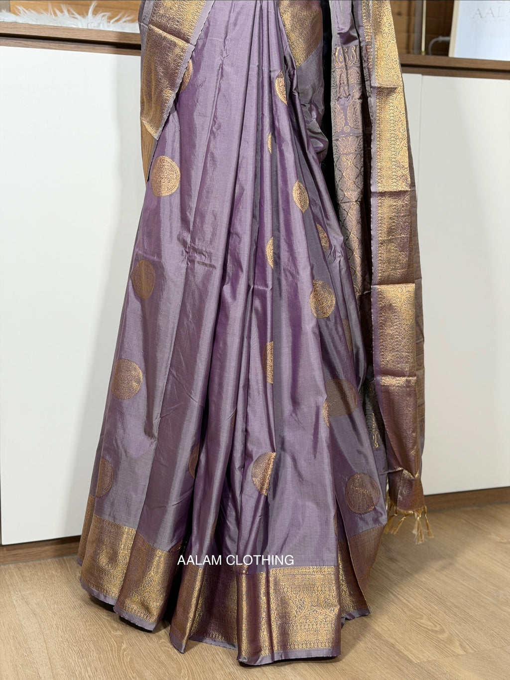 Soft Silk Saree - Ash Purple