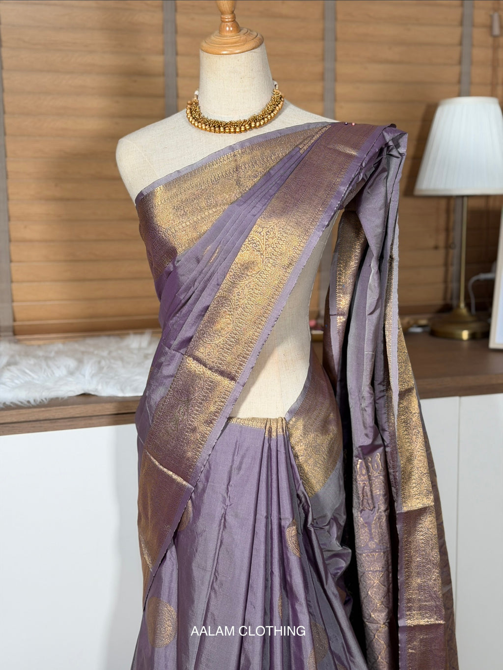 Soft Silk Saree - Ash Purple