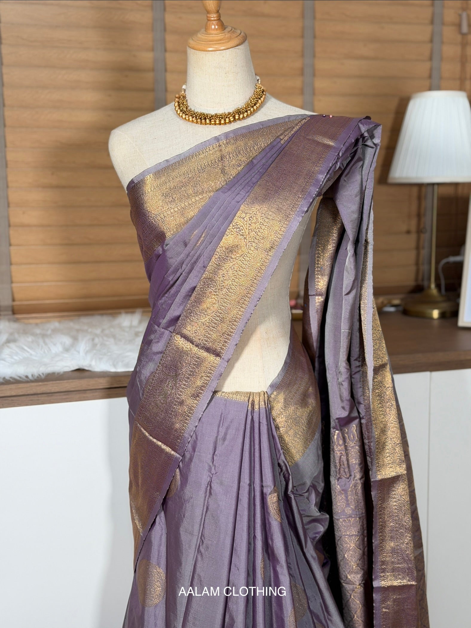 Soft Silk Saree - Ash Purple