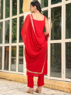 Maroon Rayon Foil Printed Straight Kurta Set