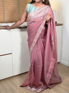 Crushed Saree - Dusty Pink