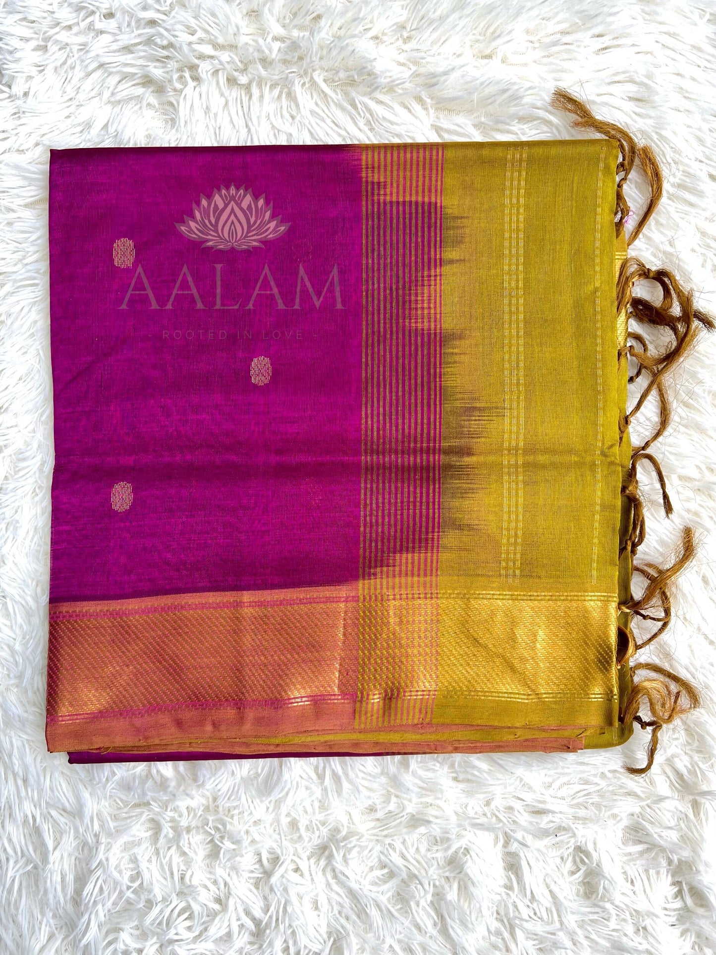 Silk Cotton - Purple Magenta/Cardamom Green