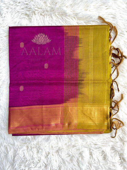 Silk Cotton - Purple Magenta/Cardamom Green