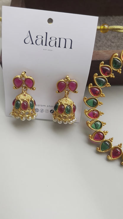 Mango Mix Choker Set (Ruby-Emerald)