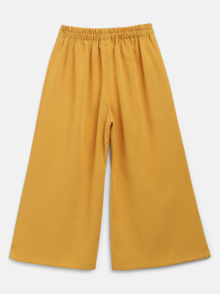 Mustard Side Silt Palazzo Set (Kid)