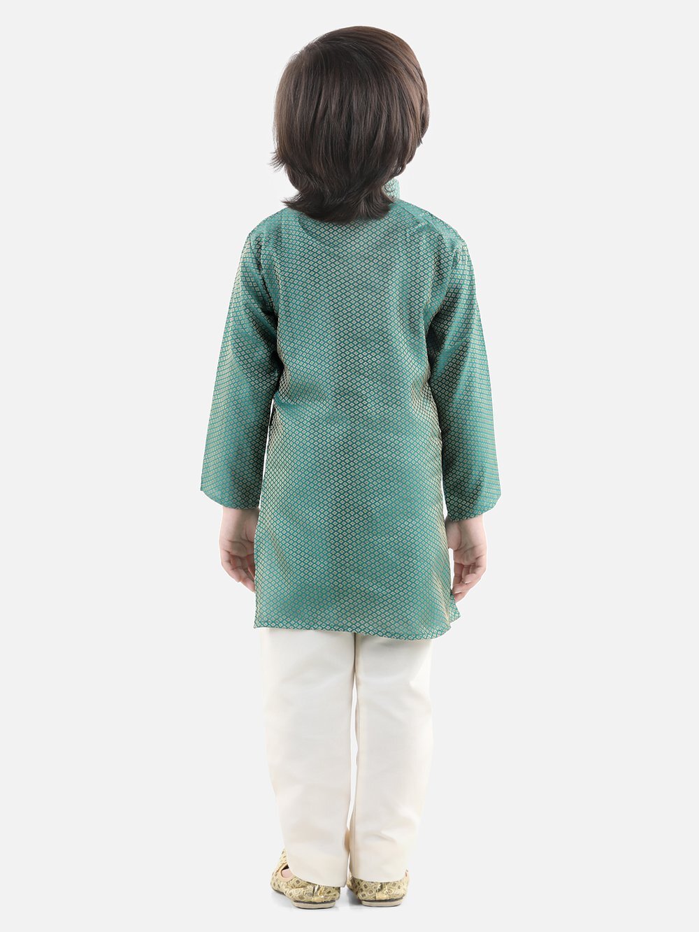 Jacquard Kurta Pyjama - Green