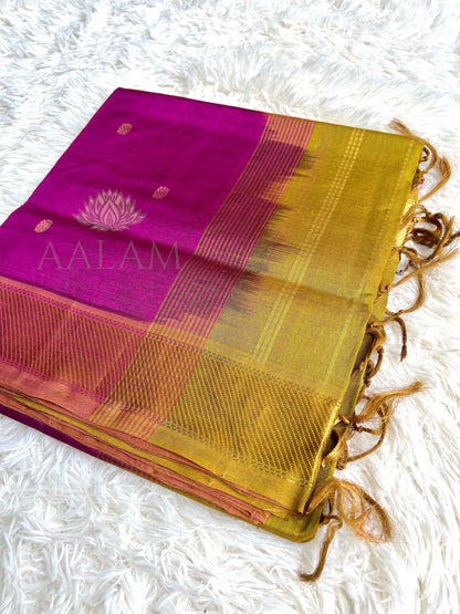 Silk Cotton - Purple Magenta/Cardamom Green