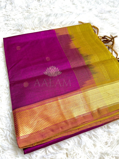 Silk Cotton - Purple Magenta/Cardamom Green