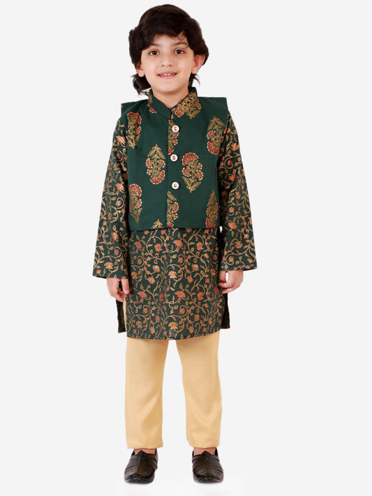 Kurta Pyjama Jacket in Zohar Block Print (3 Peice Set)