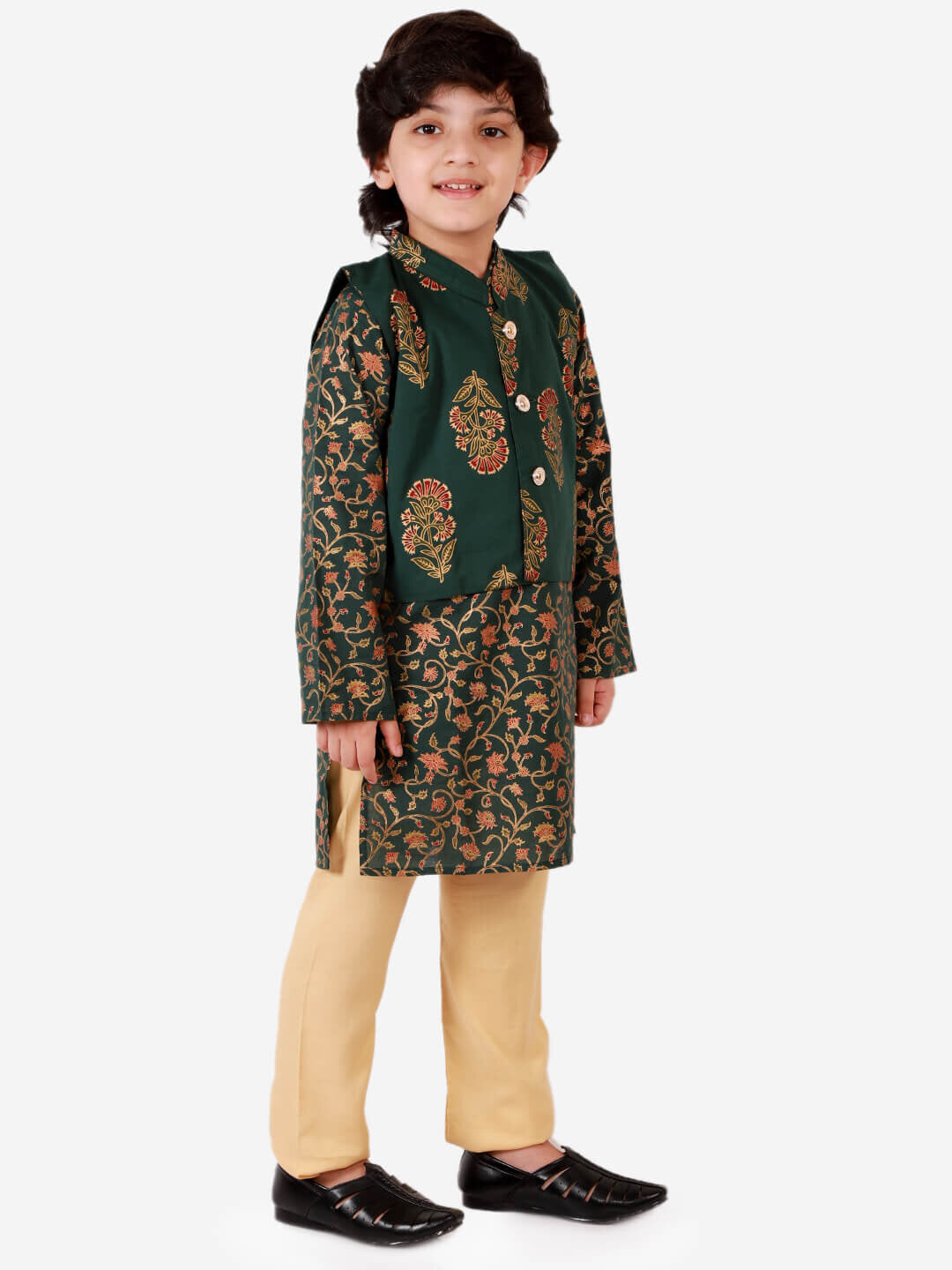 Kurta Pyjama Jacket in Zohar Block Print (3 Peice Set)