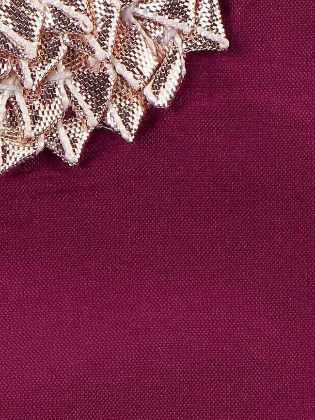 Choli with geometrical Dhoti Saree Set - Wine
