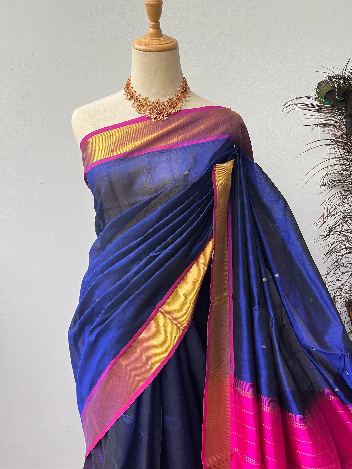 Silk Cotton - Royal Blue/Bright Pink