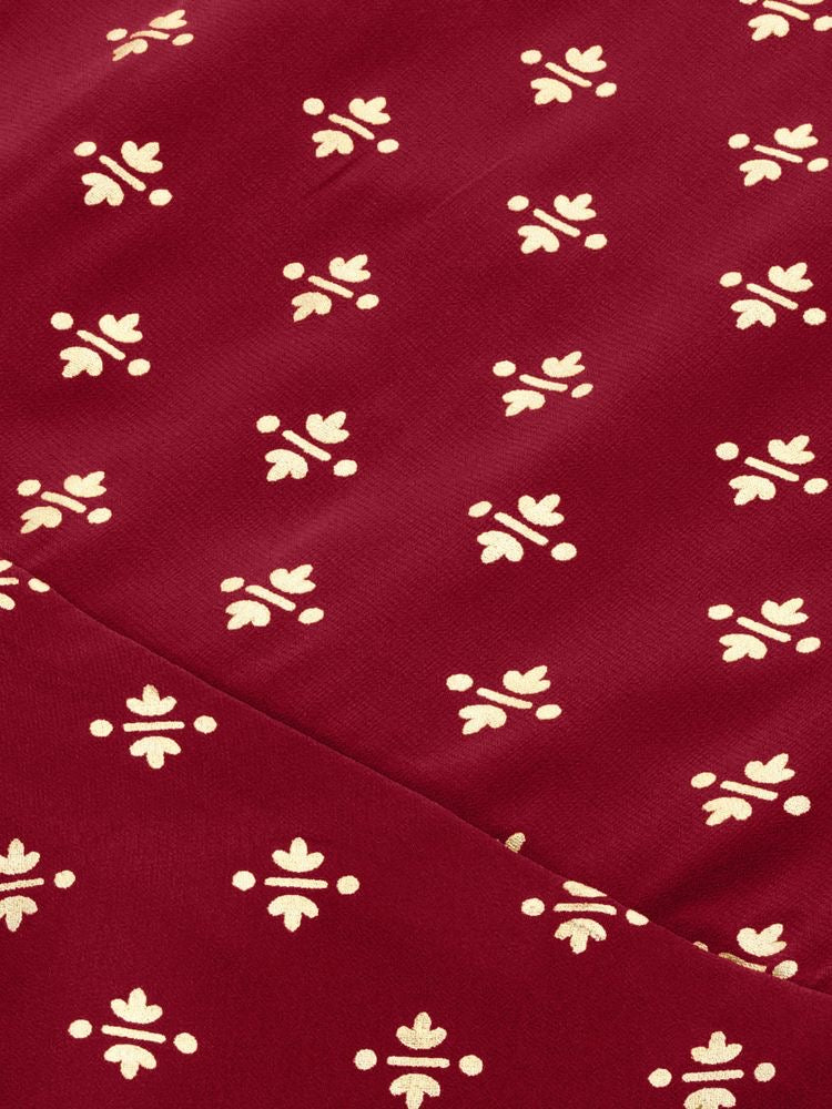 Kurthi Sharara Set - Maroon & Gold