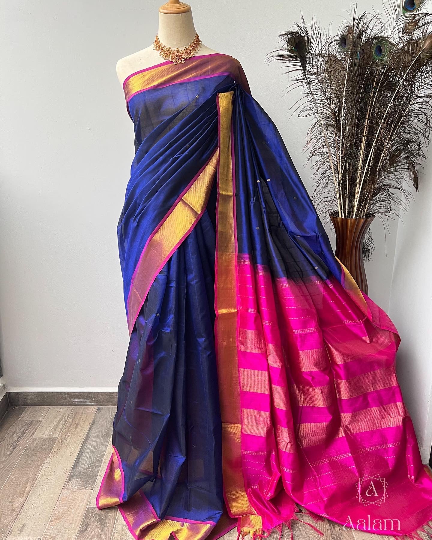 Silk Cotton - Royal Blue/Bright Pink