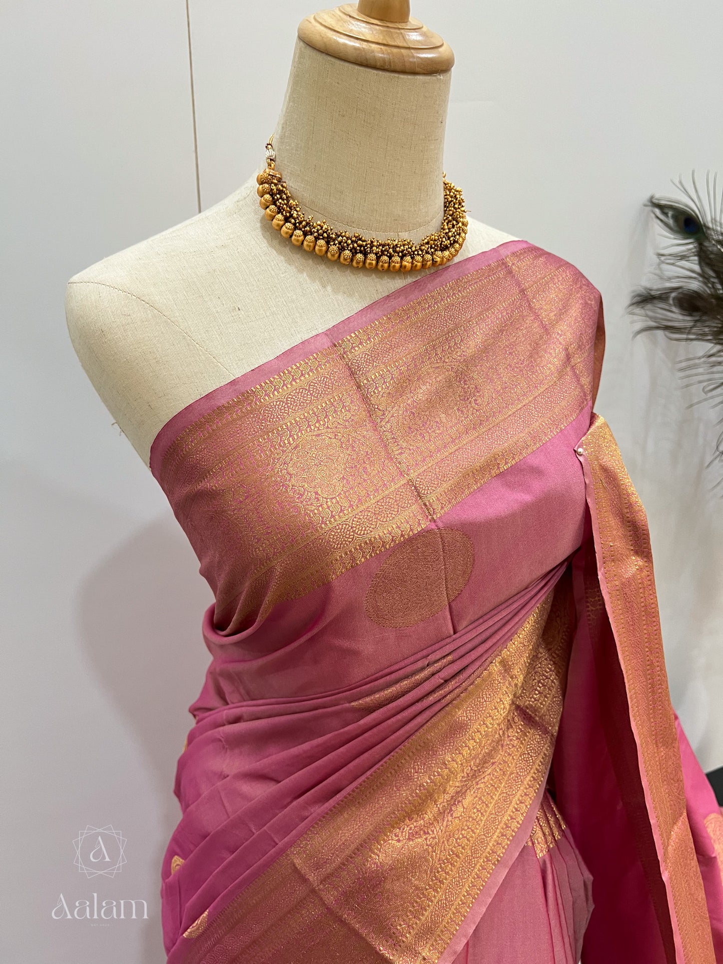 Soft Silk Saree - Rose Pink