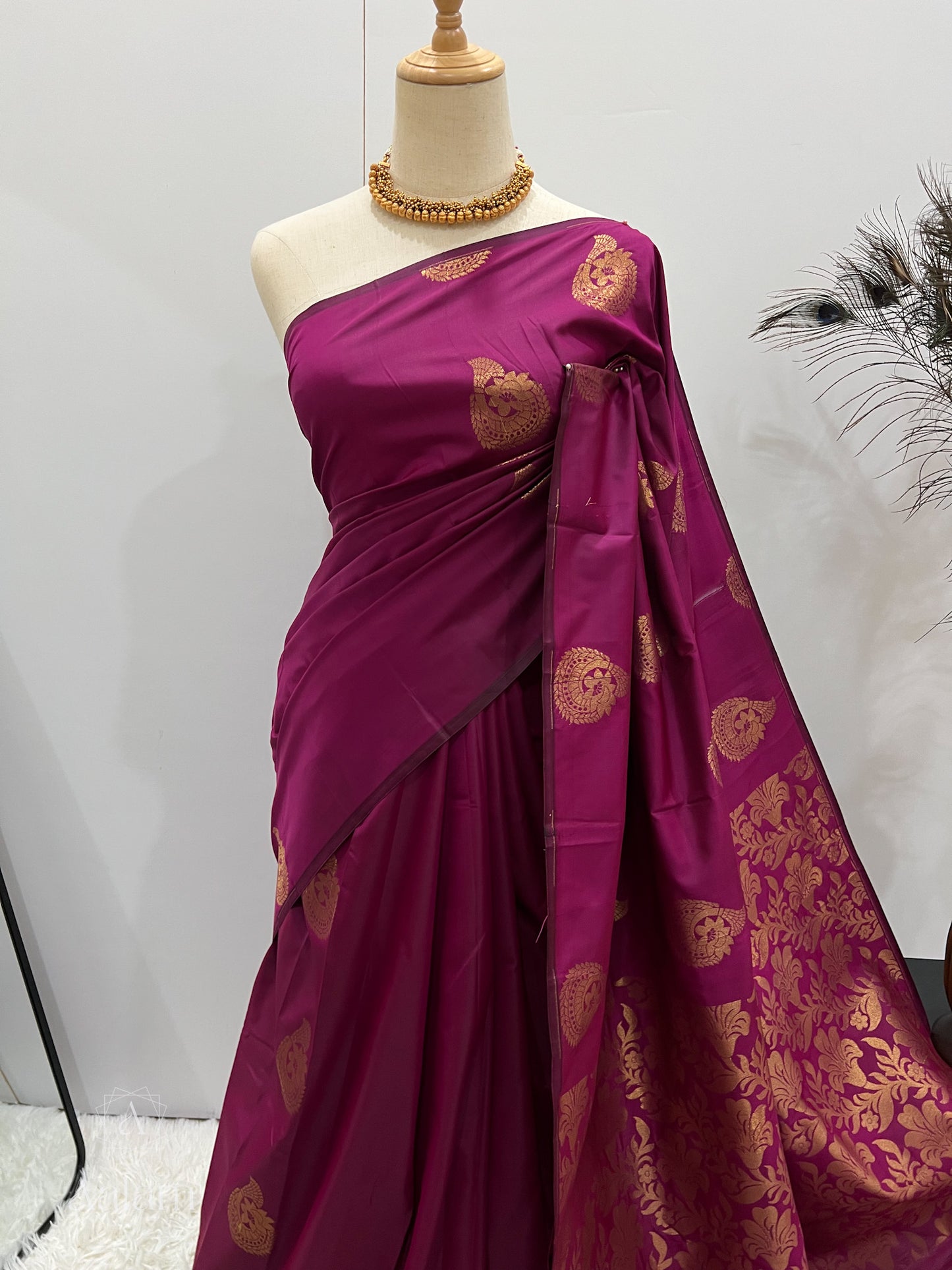 Soft Silk Saree - Purple Magenta