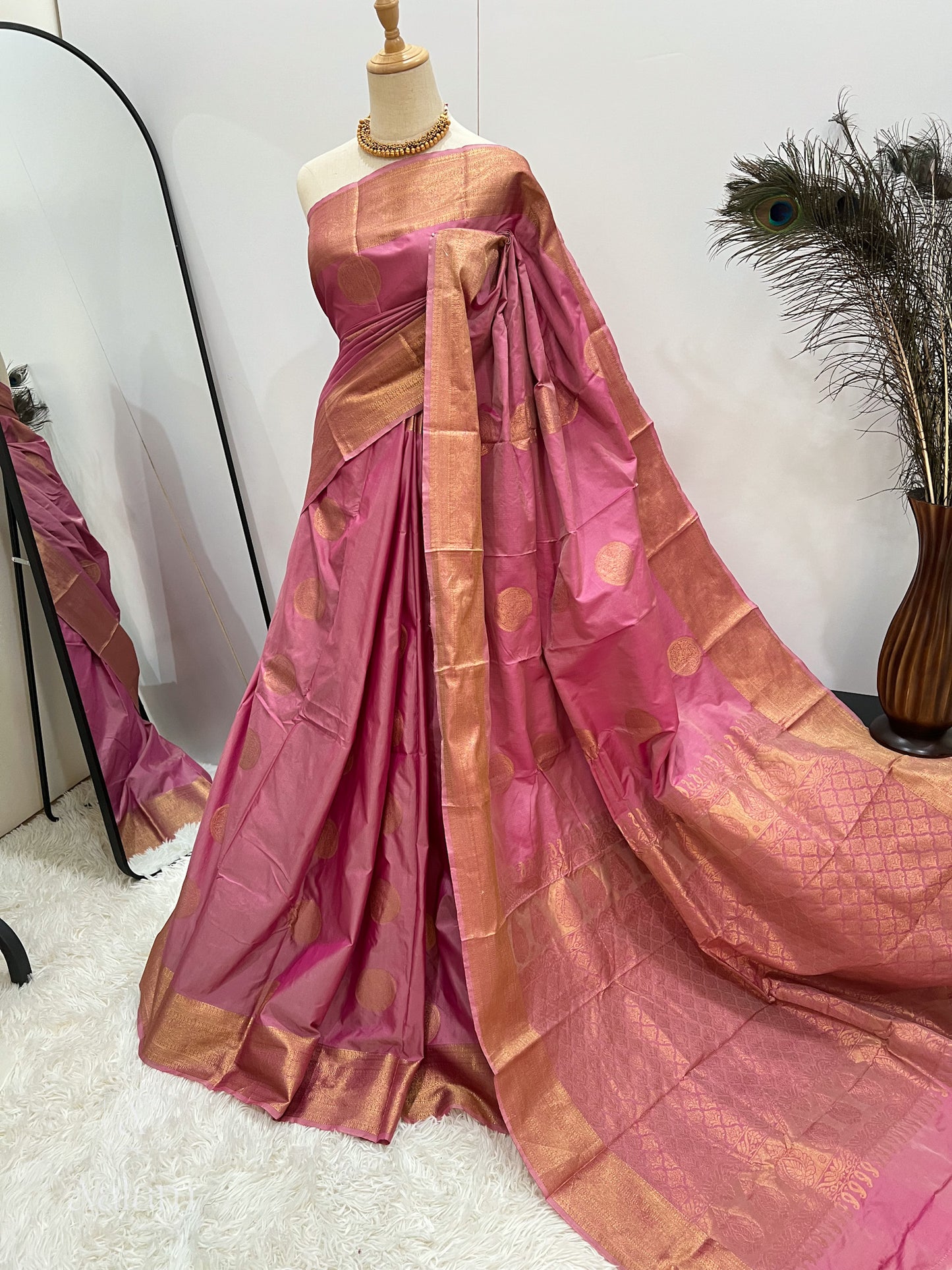 Soft Silk Saree - Rose Pink