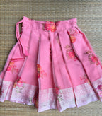 Banarasi Floral Sleeveless Top & Skirt - Pink