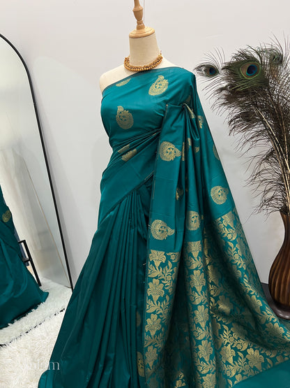 Soft Silk Saree - Teal