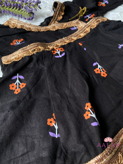 Sharara Kurti Set in Black & Orange