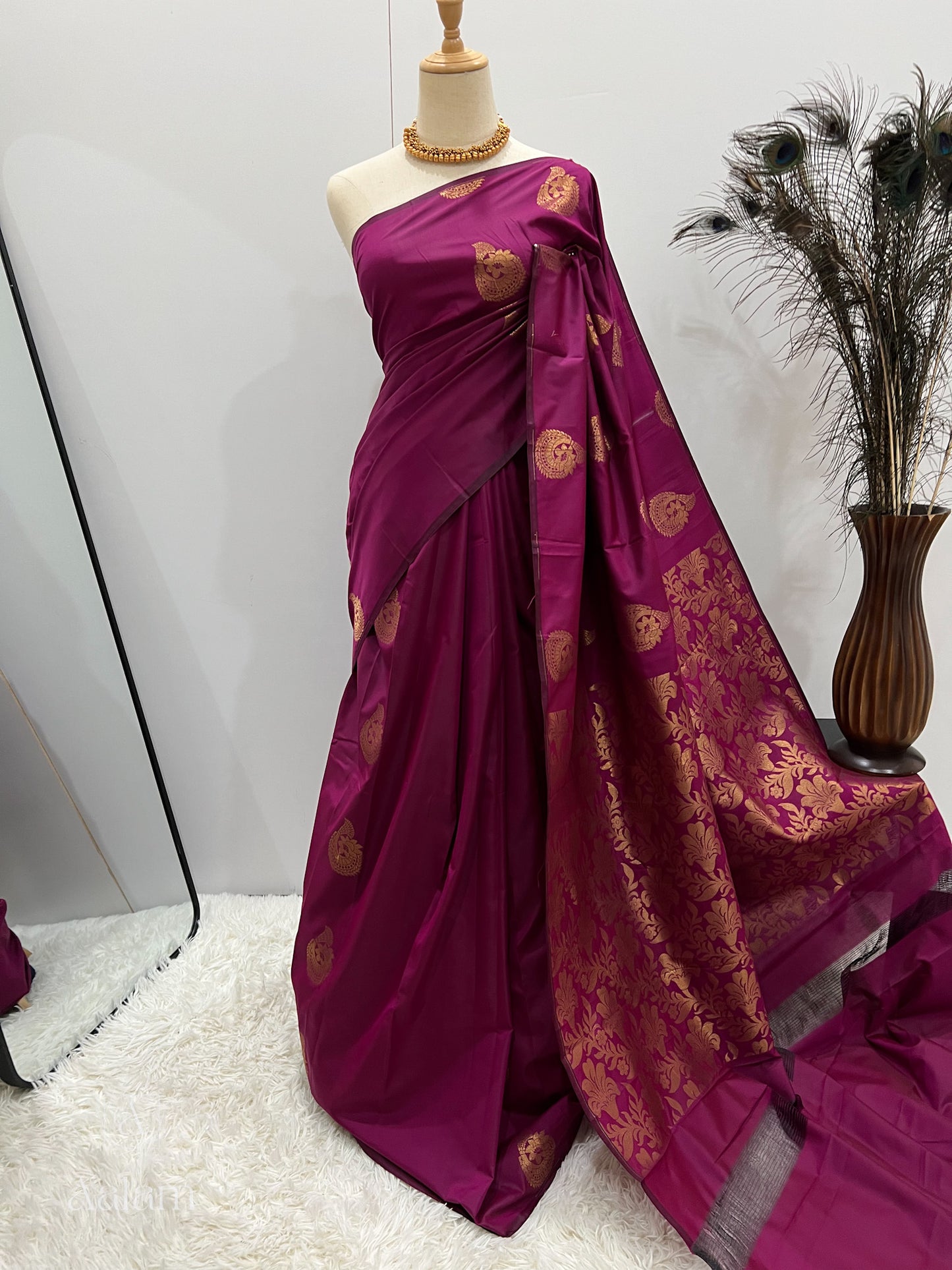 Soft Silk Saree - Purple Magenta