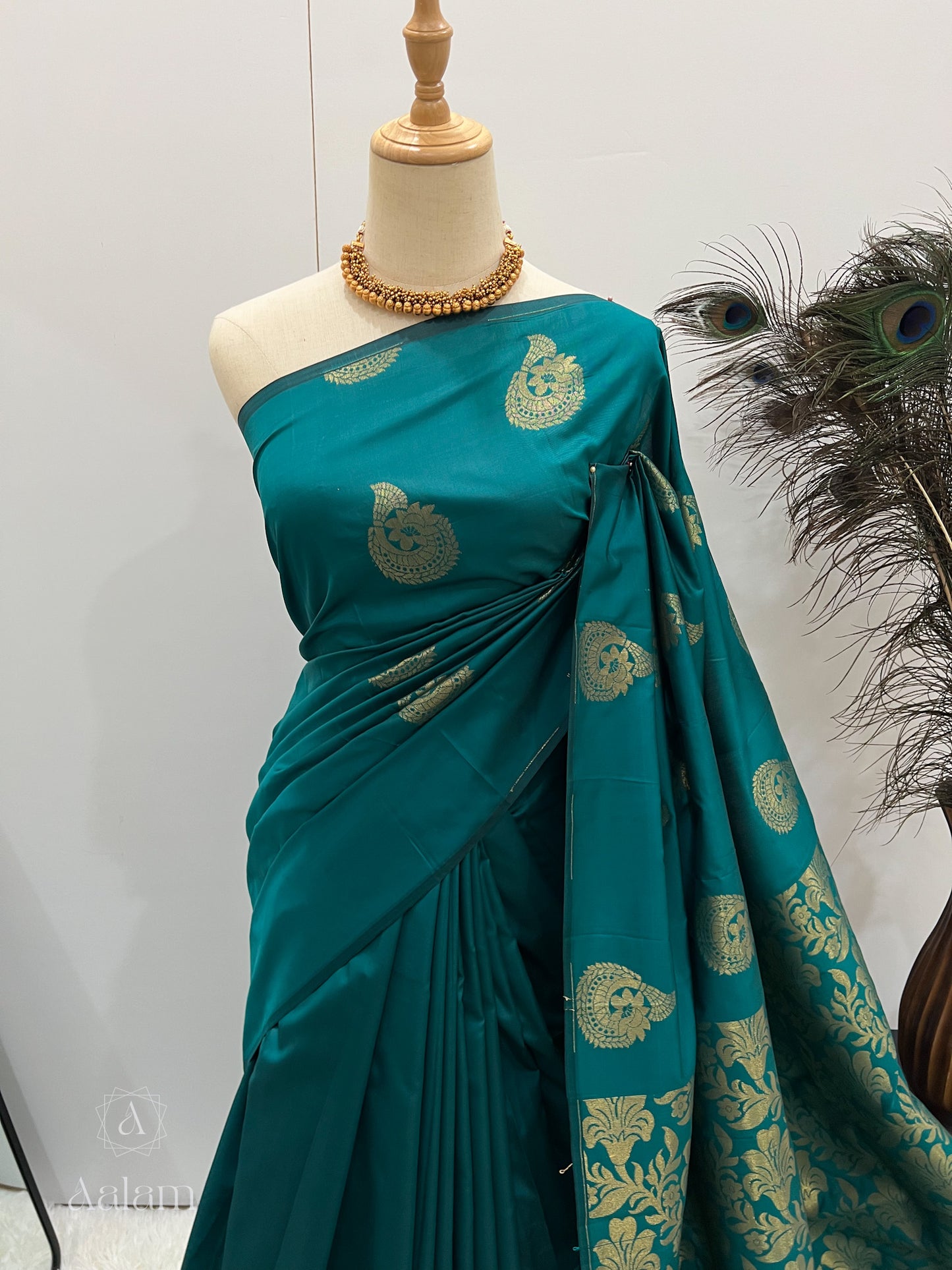 Soft Silk Saree - Teal